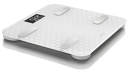 Laica Bilancia Pesapersone Elettronica Smart Ps7011, Misura Il Peso E La Composizione Corporea, Design Italiano, Elegante, Bianco, 30x20x2.4