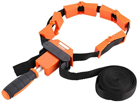 Multifunktion Rahmenspanner, Bandspanner mit 4 Spannbacken und 4-Meter-Nylonband, Spannklemme Bandzwinge für Holzbearbeitung