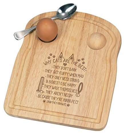 Why Chats Sont le Meilleur Petit Déjeuner Fofolle Coquetier Board en Bois Pâques