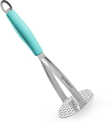Joyoldelf Heavy Duty Stainless Steel Potato Masher, Professional Integrated Masher Kitchen Tool & Food Masher/Potato Smasher with Silicone Handle, Perfect for Bean, Vegetable, Fruits, Avocado, Meat