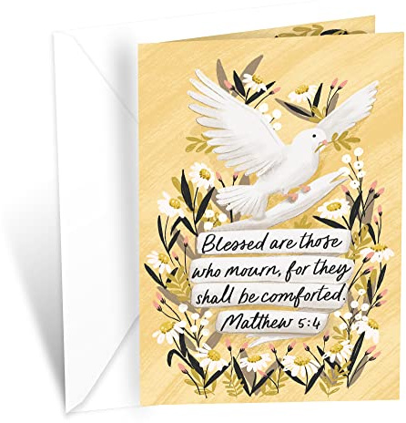 Prime Greetings Religious Sympathy Cards, Made in America, Eco-Friendly, Thick Card Stock with Premium Envelope 5in x 7.75in, Packaged in Protective Mailer
