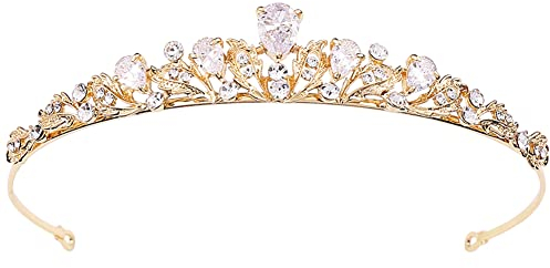 YGCHEN Hochzeit Diadem Prinzessin Krone Damen Tiara Zirkonia Haarschmuck Strass Stirnband für Hochzeit, Braut, Brautjungfer, Abschlussball