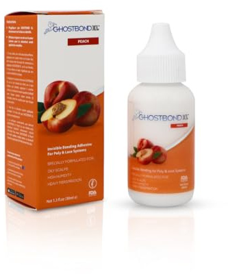 Professional Hair Labs XL Pfirsich, Volle Kopfbindung für Poly & Spitze, Perückenkleber, Haarkleber, speziell entwickelt für hohe Luftfeuchtigkeit, starkes Schwitzen, 1,3 oz (Fl Oz)