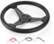 Volante Deportivo de Carreras de 14 Pulgadas / 350 Mm, Aleación de Aluminio + Volante Antideslizante de PU, Accesorios de Modificación Universal, Adecuado para la Mayoría de los Vehículos,(Negro)