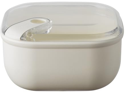 OMADA Contenitore Ermetico per Alimenti 1L, Dimensioni 16 x 16 x H8,7 cm | Porta Pranzo con Coperchio Trasparente, Idoneo a Frigo e Lavabile in Lavastoviglie, Chiusura Ermetica, Collezione Pull Box