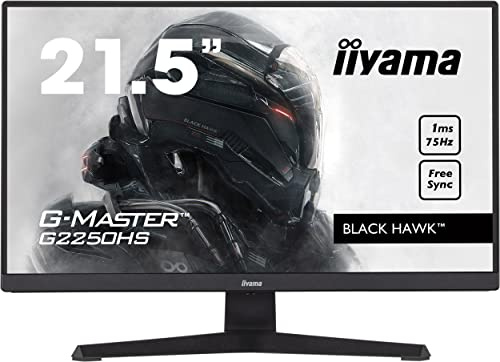 iiyama G-Master Black Hawk G2250Hsu-B1 54,7Cm 21,5 Zoll Va Led Gaming Monitor Full-Hd Hdmi Dp 1Ms Freesync, Schwarz