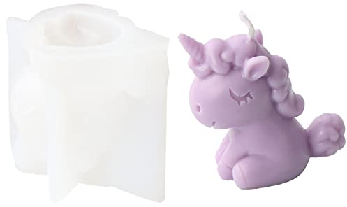 JS MOLD 3D-Tierharz-Resin Harzformen Einhorn Kerze Silikonform Tier Gießformen Silikon Silikonform Gießform für Handgemachte Geschenk,Diy Handwerk Dekoration (Einhorn)