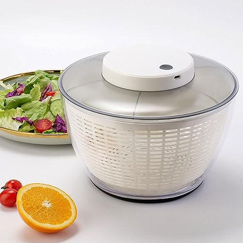 Mélangeur automatique for séchoir à salade et légumes, essoreuse à salade électrique de 4,75 L, essoreuse à laitue rechargeable avec bol, essoreuse à séchage rapide for légumes et fruits, système
