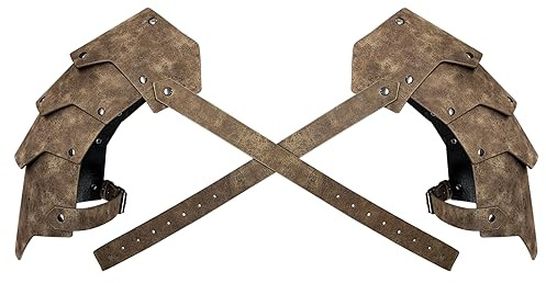 HiiFeuer Mittelalterlicher Kunstleder-schulterschutz, Vintage-Söldner-Ritter-Schulterpanzerung für LARP Cosplay Ren Faire Karneval