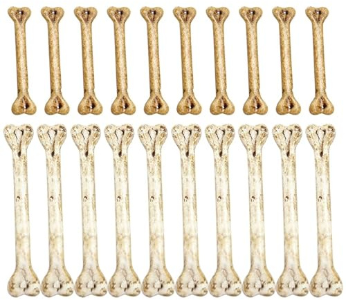 EXCEART Hochsimulierte Knochenprops 20 Stück Realistische Halloween Bone Decor Mit Durchgehenden Löchern Für DIY Bastelbedarf Und Faschingsdeko