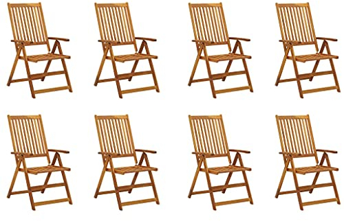 WHOPBXGAD klappstuhl bis,klappsessel,Camping Stuhl,rattansessel,Klappbare Gartenstühle 8 STK. Massivholz Akaziestapelstuhl,klappstuhl Holz,campingstuhl mit Tisch,gartenstuhl,Sun Garden,