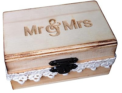 PACKOVE Holzbox Für Hochzeit Box Verlobung Rustikales Design Metallschlosshalter