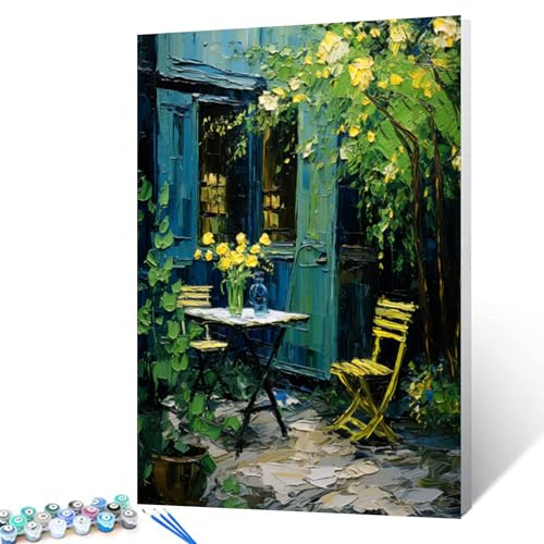 Tucocoo Buntes Malen-nach-Zahlen-Set für Erwachsene, Bauernhaus, Malen-nach-Zahlen-Set für Erwachsene, Kinder, Malset, Leinwand, Geschenke, Kunsthandwerk für Heimdekoration, vorgedruckte Leinwand,