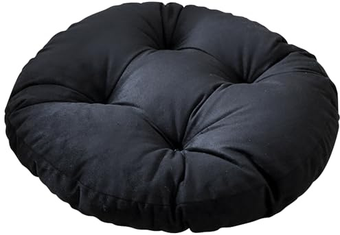 Toguma Runde Stuhlkissen Polyester-Sitzkissen Bürositzkissen Außenbodenauflage für Esszimmer-Küchenstühle im Innenbereich (Schwarz)