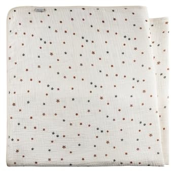 Sterntaler Musselin Decke Bauernhof - Babydecke mit Allover-Motiv - Kinder und Baby Kuscheldecke weich & anschmiegsam - Decke aus leichtem Musselin, cremeweiß