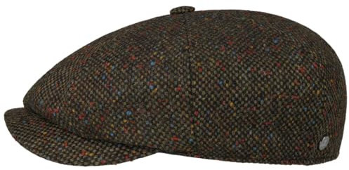 LIERYS Colour Dots Flatcap Schirmmütze Made in EU Herren Winter Oliv S (54-55 cm)