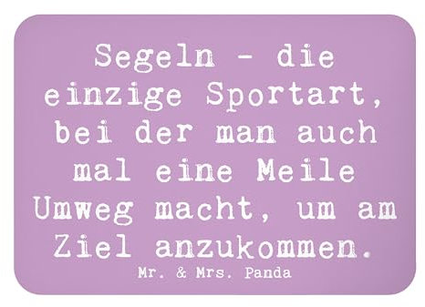 Mr. & Mrs. Panda Magnet Spruch Segeln Umweg - Geschenk, Kühlschrankmagnet, Wind, Sportler Geschenke, Abenteuer, Sportart, Teamsport