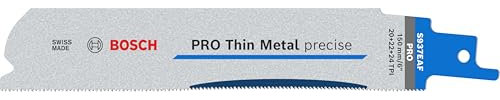 Bosch 5X PRO Thin Metal S937EAF Precise Reciprocating Saw Blade (for Metal Pipes and Profiles, Non-Ferrous Metals, Length 150 mm, Professional Accessory Reciprocating Saw)