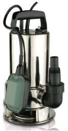 Pompa ad immersione in acciaio inox per acque scure, 750W, portata 12500 L/h, prevalenza 8m, solidi max 35mm, IPX8, cavo 10m