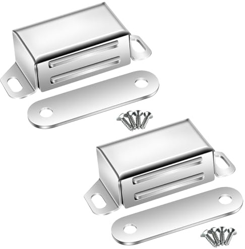 Selyse Magnetschnäpper Türmagnete für Schranktüren, Starke 14kg Magnetverschlüsse Edelstahl Schubladen Magnet Türschließer, Magnet für Möbel und Balkontüren (2 Stück)