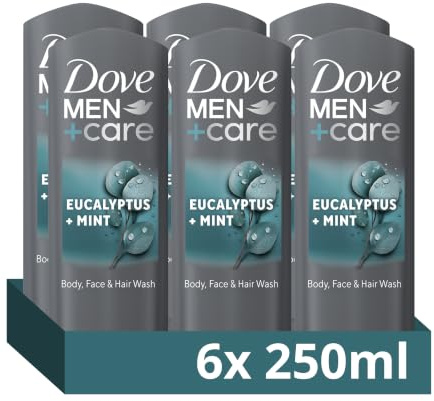 Dove Men+Care Eucalyptus + Mint 3-in-1 Hair, Face and Body Wash 6x 250 ml