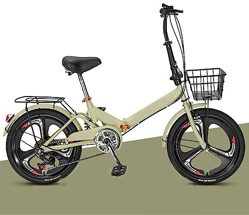 Fahrrad Faltrad Carbon Stahl Fahrräder 6 Variable Geschwindigkeit V Bremse, Rahmen aus kohlenstoffreichem Stahl Falträder Herren Damen Tragbare Fahrräder A, 20 Zoll