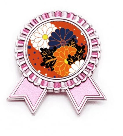 Spilla a forma di crisantemo con fiore decorativo a colori rosa, Medio, Metallo