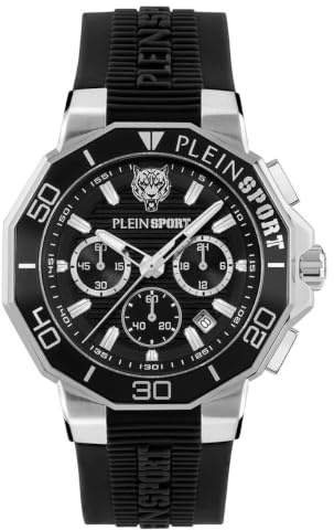 Plein Sport Herren Uhr Analog Quarz Titan PSAGA0125 Silikon