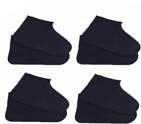 Wxinsheng Anti Rutsch Regenschutz Schuhe,4 Paare Gummiüberzieher Schuhe,Verdickter Schuhüberzieher Wasserdicht,Regenüberschuhe für Outdoor Regen Schneetag Schlammige Straßen 34-48