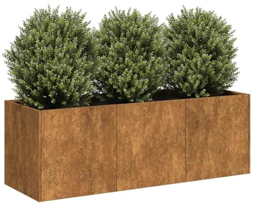 Festnight Hochbeet Metall Stahl 120x40x40 cm Hochbeete für Garten Balkon Terrasse Kräuterbeet Pflanzkübel Aussen Blumenkasten Pflanzkasten Gemüsebeet Outdoor Außen