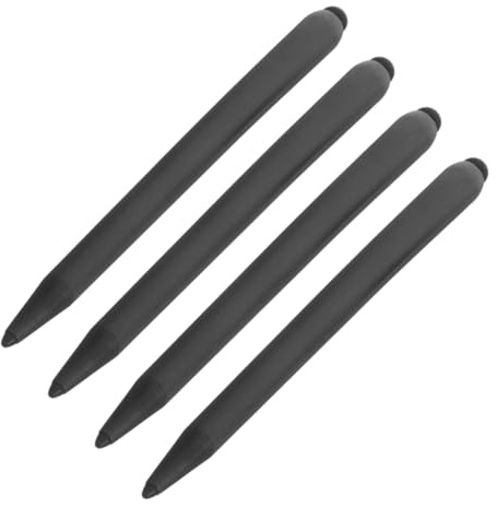 Lápiz Óptico para Pantalla Táctil Negro de Abs, Doble Punta, 4 Piezas | Escritura y Dibujo Precisos, Agarre Cómodo y Uso Multifuncional, para Tabletas y Dispositivos Táctiles