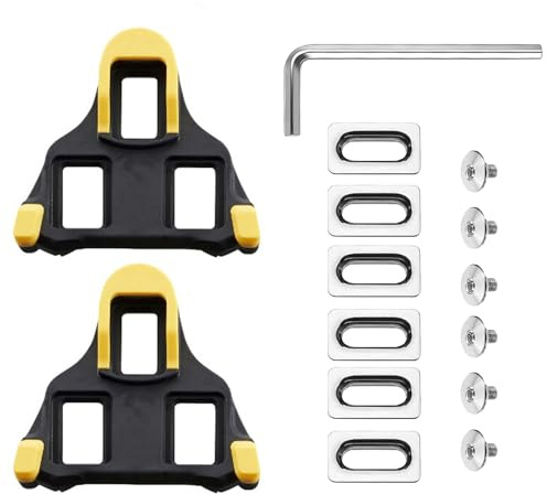 Bike Cleats Compatible with Shimano SPD-SL Pedals, SM-SH10 SH11 SH12, Indoor Outdoor Cycling Cleats for Road Bike Shoes, Non-Slip Durable Clips with Titanium Screws for Spin and Road Riding