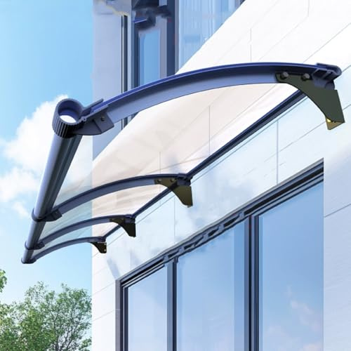 Auvent De Porte Aluminium, Contre Pluie Neige UV Marquise en Polycarbonate, Extérieure Contre La Pluie Abri Banne Entrée Protection, Pluie Et UV Marquise Solaire Abri (100x120cm/39x47in,A)