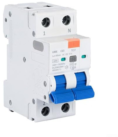 Disjoncteur FI 1P+N 16A FI Fusible RCBO Protection de Fuite Type AC 30MA, 6KA Disjoncteur Disjoncteur Disjoncteur