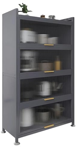 Seven Comfort Küchenschrank, luftdichter Aufbewahrungsschrank mit Türen, Tragfähigkeit jeder Trennwand 25 kg (schwarz, 5 Blumen)