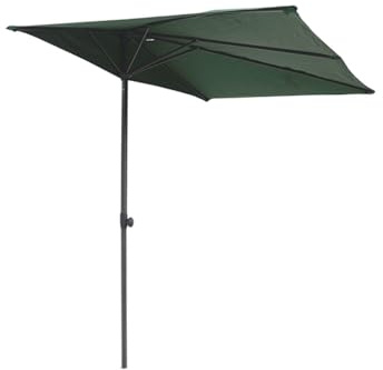Ombrellone da patio mezzo rettangolare 2,5 x 1,3 m, altezza regolabile, design a 5 stecche, perfetto per balcone, terrazza, veranda, soluzione ombreggiante da parete per esterni