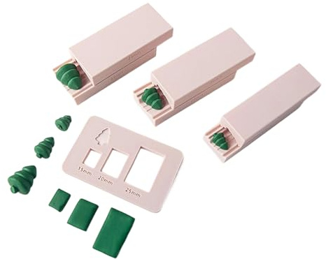 Lot de 3 rouleaux d'argile pour sapin de Noël avec 3 moules pour bijoux et décorations de vacances, rouleau de perles en argile polymère