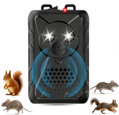 Rodent Repeller Ultrasonic Under Hood,Car Mice Repellent with Strobe Light,Rat Rodent Pest Animal Deterrent for Vehicle Protection,Keep Mice Away from Car Engines