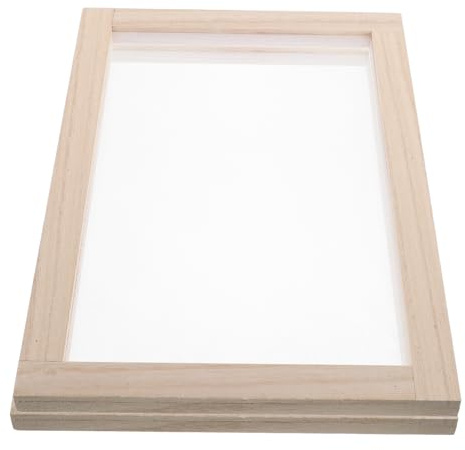 DOITOOL Marcos para Hacer Papel 20x30 Cm de Madera de Paulownia, Kit 2 Piezas, Pantalla para Fabricación de Papel Reciclado, Manualidades DIY para Niños, Proyecto Creativo Educativo