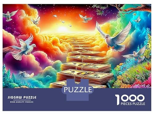 Money Tree 1000 Pc Sturdy Cardboard Classic Jigsaw Puzzle for Adults, Impossible Hard Challenge, Decompression, Ultimate Relaxation Gift 38x26cm/1000pcs
