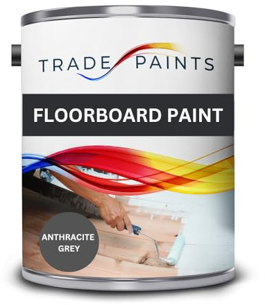 Trade Paints Floorboard Paint For Wooden Floors - Anthracite Grey Ral 7016-5L - Attractive Satin Finish