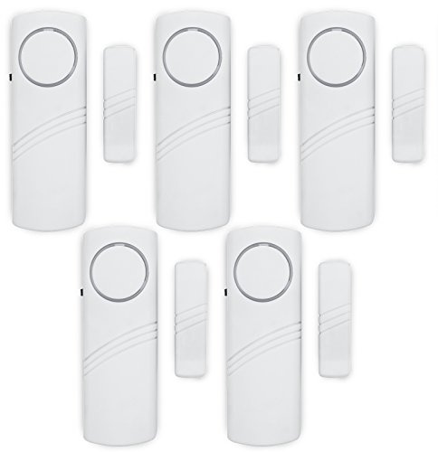 Adapter Universe Türalarm Fensteralarm Alarmanlage 90dB Schalldruck Sirene Einbruchschutz System passend für Indoor Haus Wohnung 5 Stück