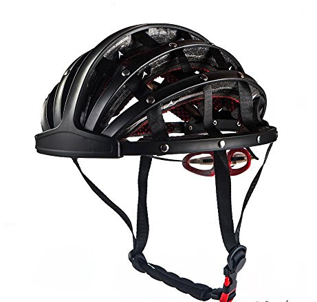 GZZ Casco Plegable para Bicicleta de Carretera Casco Portátil para Ciudad Portátil Casco de Seguridad para Hombres Y Mujeres,Negro,56-62cm