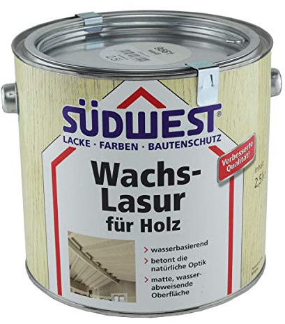 Südwest Wachs-Lasur für Holz Weiß 2,5 Liter