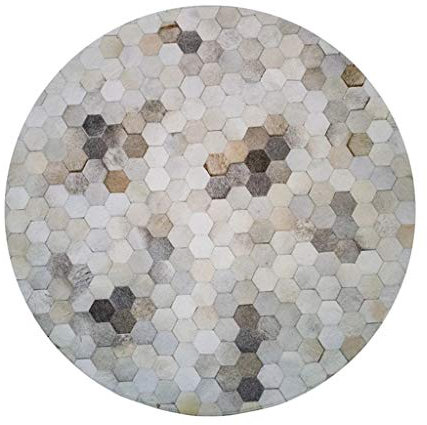 CGF-Teppich Runde Teppich Kuhfell Luxus Slip einfach zu verwalten Wohnzimmer Schlafzimmer Couchtisch Kinderzimmer 4 Größe (Größe: Diameter 0.6m)