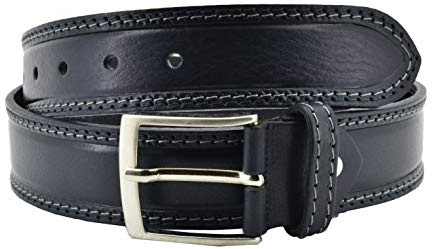 Conte Massimo Herren Gürtel aus Echtleder, kürzbar, 4 cm breit mit Nähten