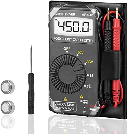 Digital Multimeter Pocket Multimeter AP-4201 4000 Counts Multi Tester Pocket Voltmeter Ammeter Auto Range for Measure AC/DC Voltage，Resistance，Diode Test，Continuity Buzzer for Electrical Troubleshoot
