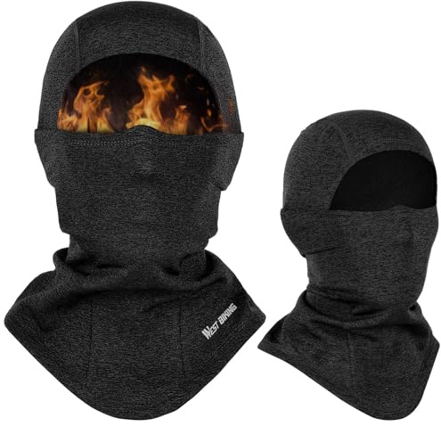 ICOCOPRO Pasamontañas de polar térmico a prueba de viento para esquí, ciclismo, motociclismo, corriendo Para Unisex adultos Negro