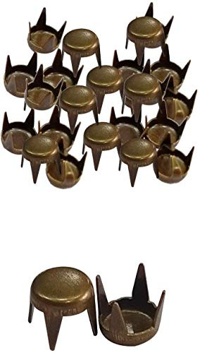 Trimming Shop Rundes Eisen, flacher runder Nagelkopf, Punk-Nieten, dekoratives Zubehör für Geldbörsen, Lederjacken, Kleidungsdekoration, DIY Handwerk Verzierung (6 mm, Bronze, 100 Stück)