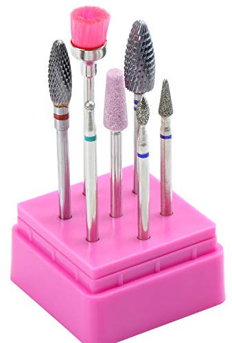TsunNee Lot de 7 forets à ongles professionnels en carbure de tungstène pour lime à ongles 3/32
